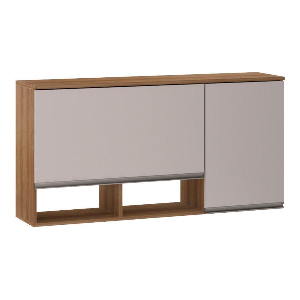 Armário Aéreo 120cm 2 Portas Basculantes C/Nichos Diana - 1