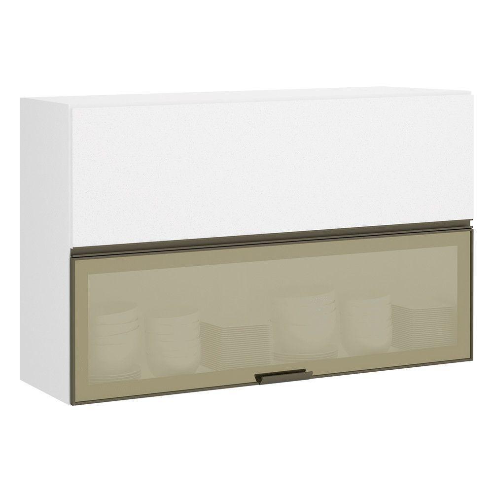 Armário Basculante 120cm 2 Portas E C/Vidro Reflecta Bronze - 1