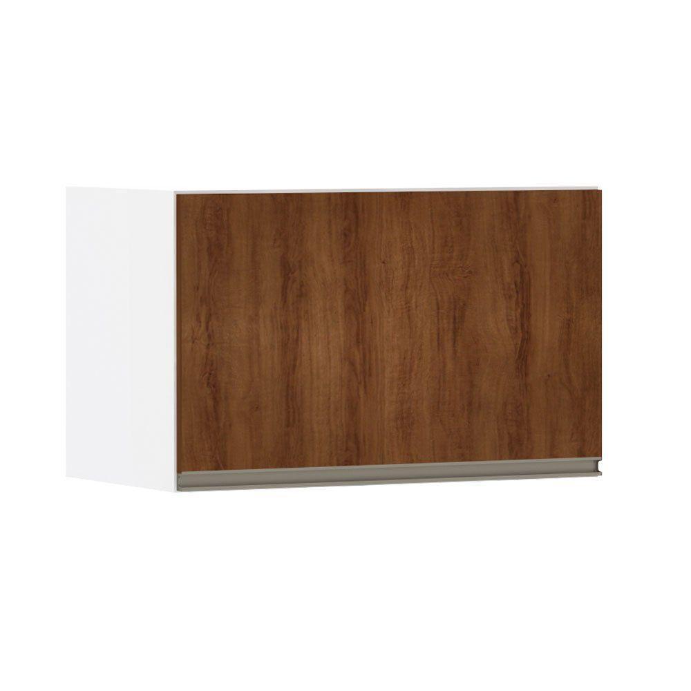 Armário Basculante 60cm 1 Porta Branco Polar C/Nogueira - 1