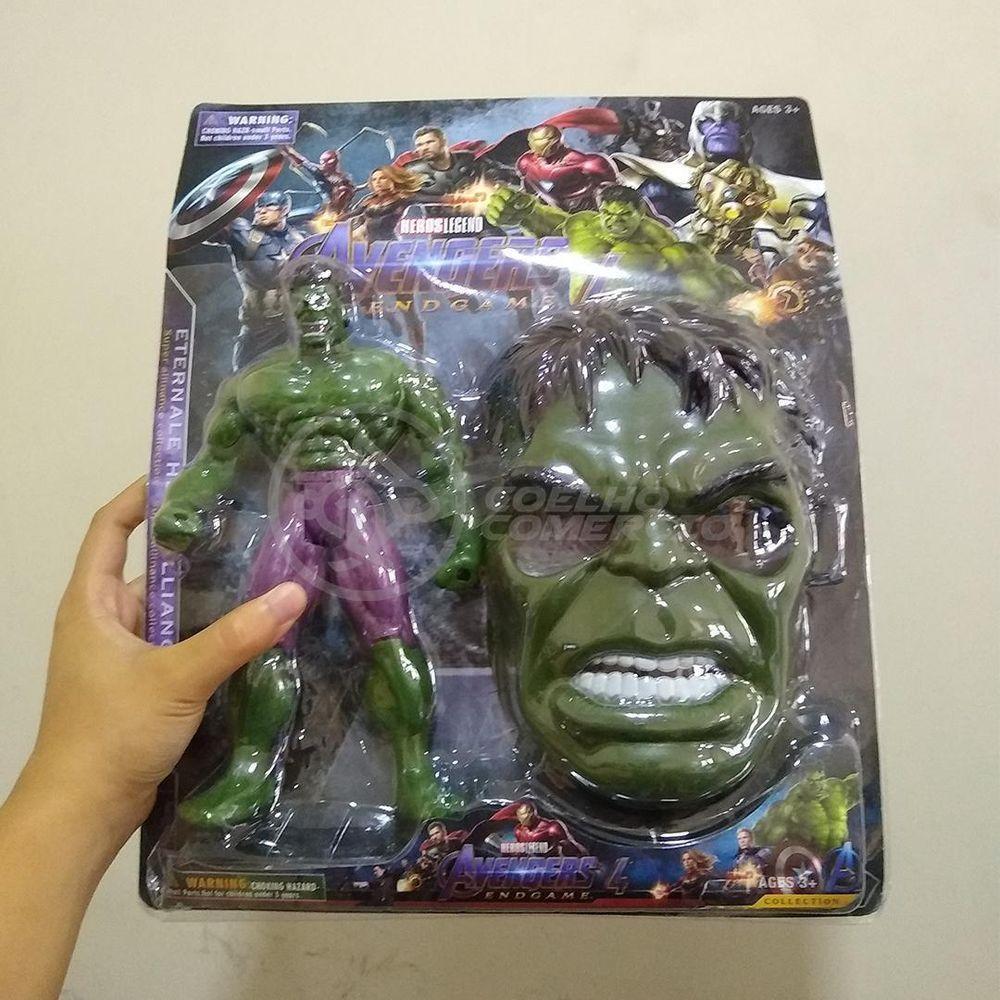 Boneco Articulado 25Cm Action Incrivel Hulk + Mascara 16Cm - 3