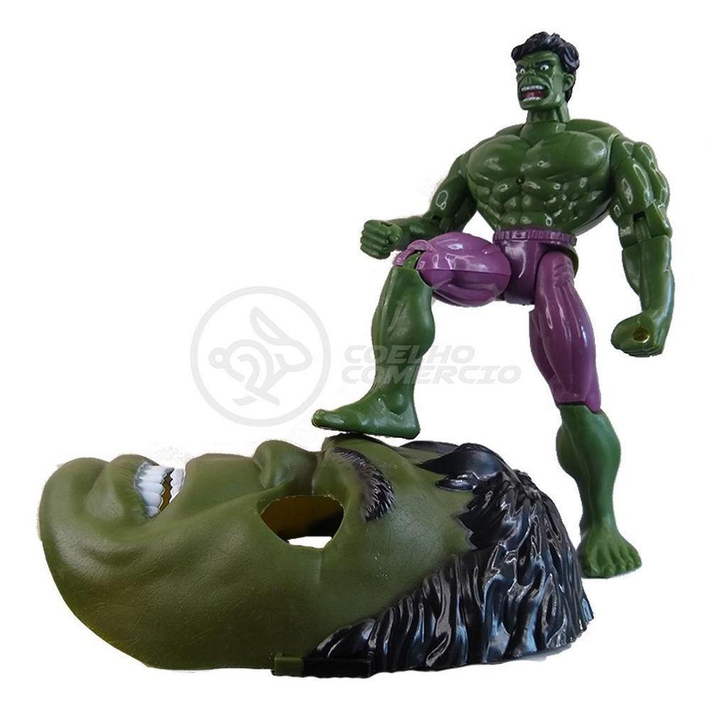 Boneco Articulado 25Cm Action Incrivel Hulk + Mascara 16Cm - 6