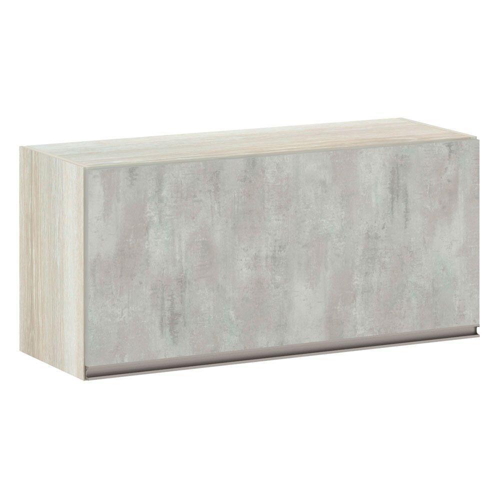 Armário Basculante 80cm 1 Porta Legno Crema C/Concreto - 1