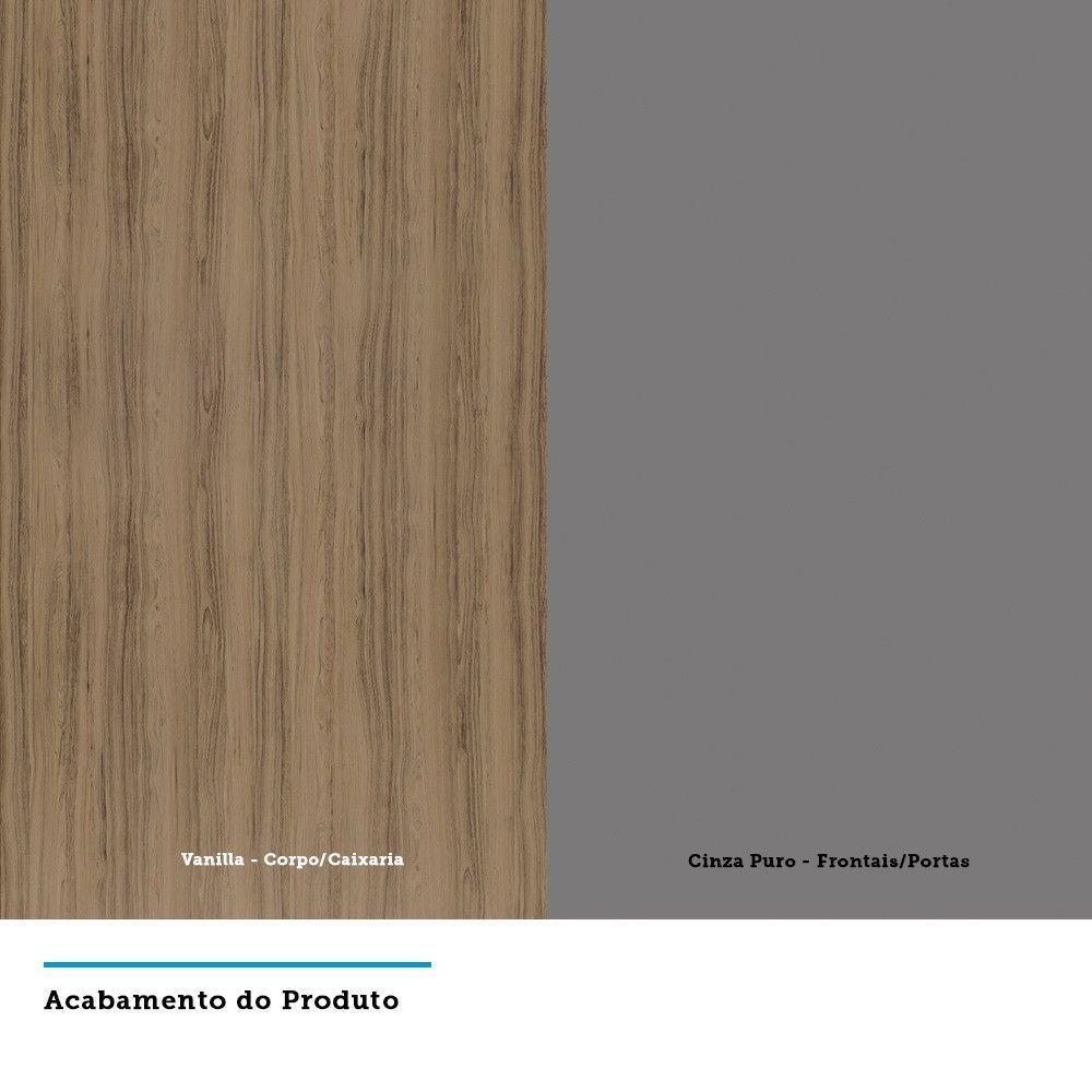 Armário Aéreo 120cm 1 Porta Basculante C/Nichos Isa Vanill - 2