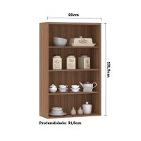 Armário Aéreo Cristaleira 80cm 2 Portas C/Vidro Reflecta - 3