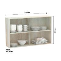 Armário Basculante Duplo 120cm 2 Portas Lis Legno Crema - 3