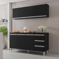 Armario Aereo E Balcao Com Tampo 160 Cm Andreia Preto Reajl Preto - 8