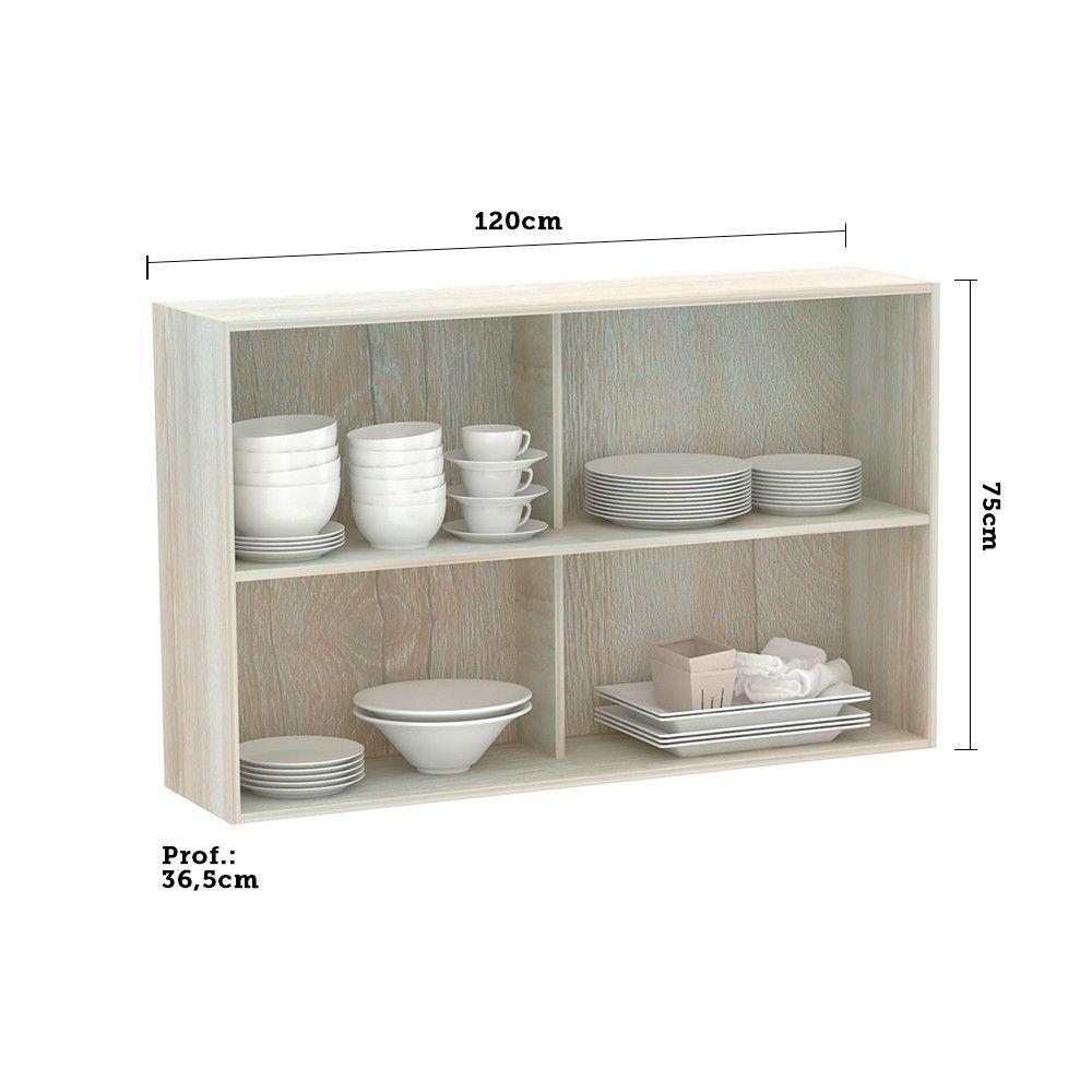 Armário Basculante Duplo 120cm 2 Portas Luci Legno Crema - 3