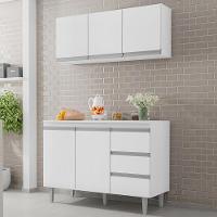 Armario Aereo E Balcao Com Tampo 120 Cm Andreia Branco Reajl Branco - 8