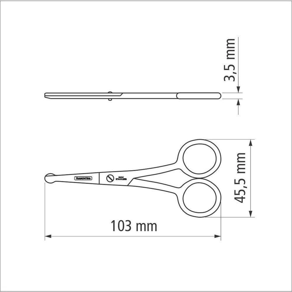 Tesoura De Pelos E Unha Para Bebês Tramontina Em Aço Inox 4" Tramontina - 2