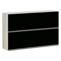 Armário Basculante Duplo 120cm 2 Portas Legno Crema C/Preto - 1