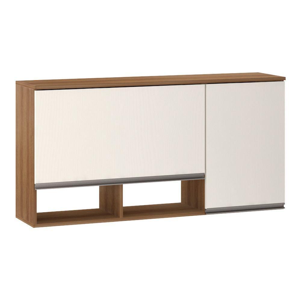 Armário Aéreo 120cm 2 Portas Basculantes C/Nichos Diana - 1