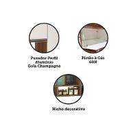 Armário Aéreo 120cm 2 Portas Basculantes C/Nichos Diana - 2