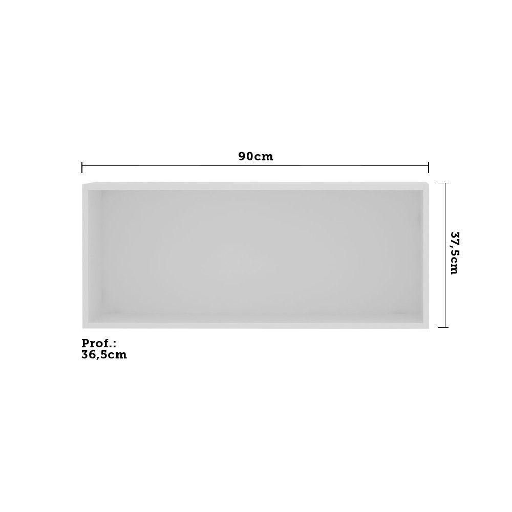 Armário Basculante 90cm 1 Porta Branco Polar C/Cumaru - 3