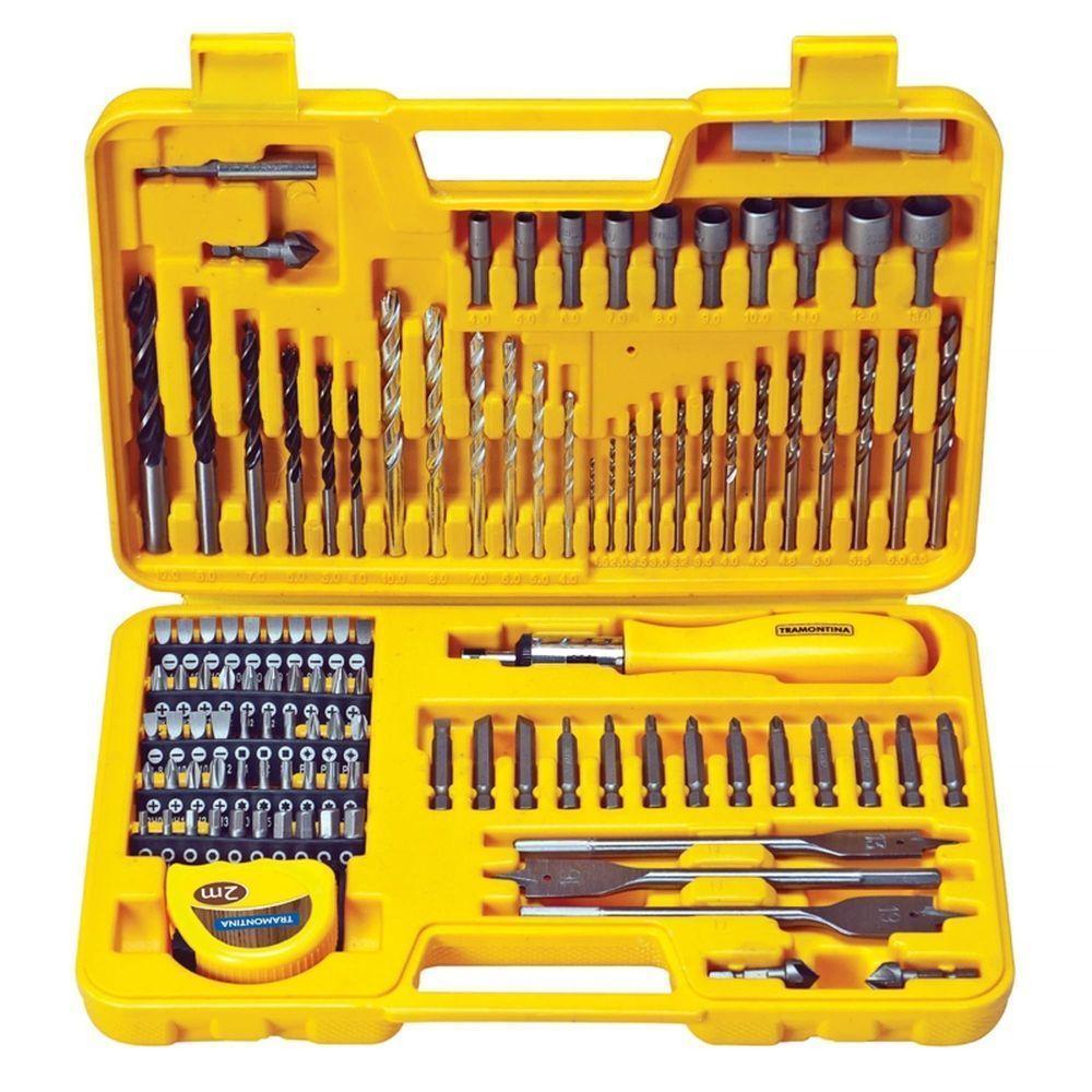 Maleta Plástica Com Brocas E Ponteiras Tramontina Para Uso Doméstico 110 Peças Tramontina - 1