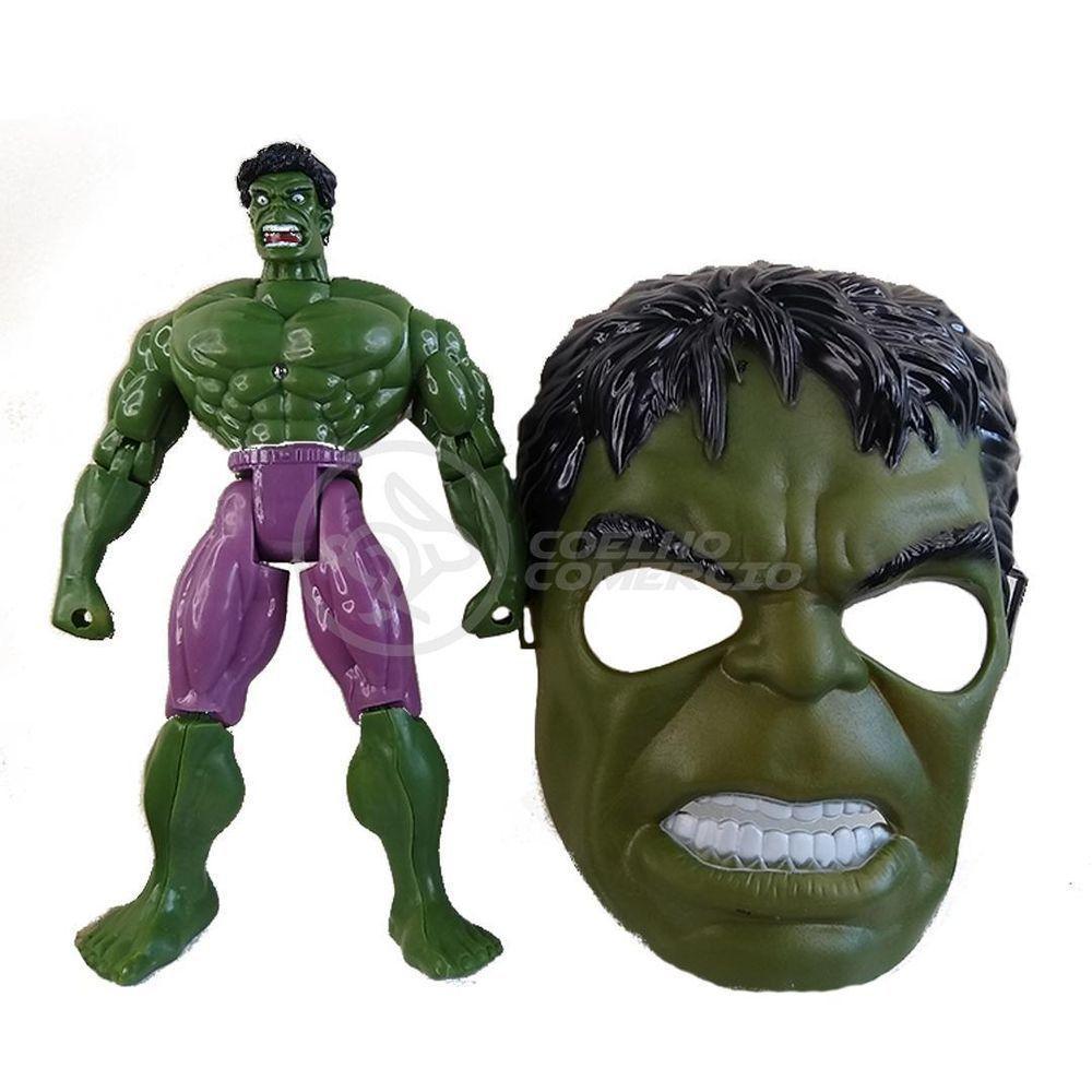 Boneco Articulado 25Cm Action Incrivel Hulk + Mascara 16Cm - 1