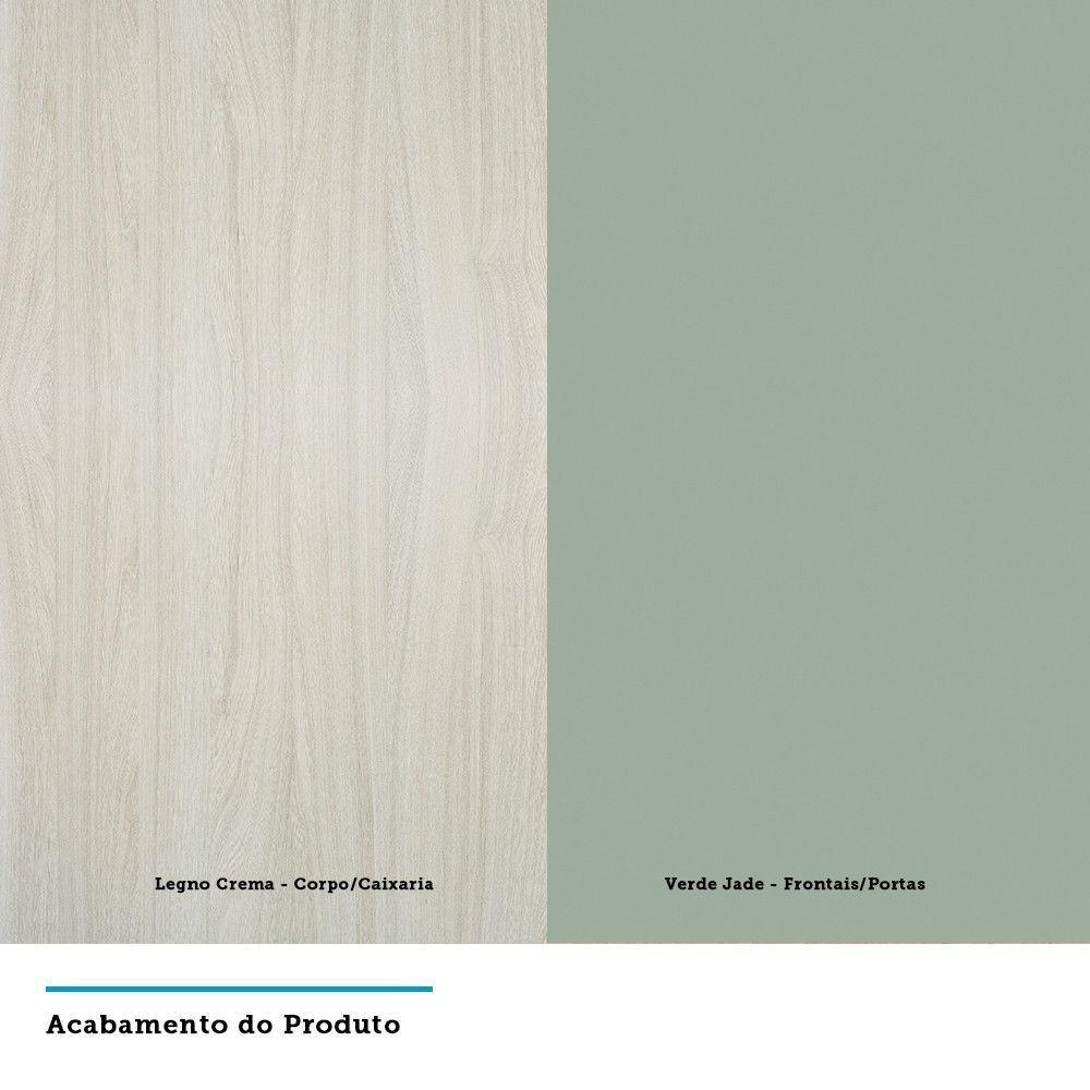 Armário Basculante 70cm 1 Porta Luci Legno Crema C/Verde - 2