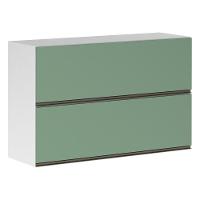 Armário Basculante Duplo 120cm 2 Portas Branco Polar C/Verde - 1