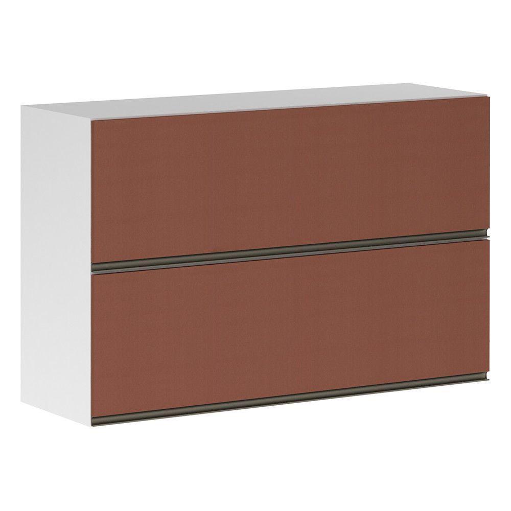 Armário Basculante Duplo 120cm 2 Portas Branco Polar C/Gaia - 1