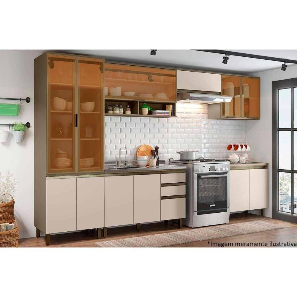 Módulo Cozinha Henn Connect Armário  80 1 Porta Basculante Duna/Cristal - 3