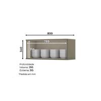 Módulo Cozinha Henn Connect Armário  80 1 Porta Basculante Duna/Cristal - 4