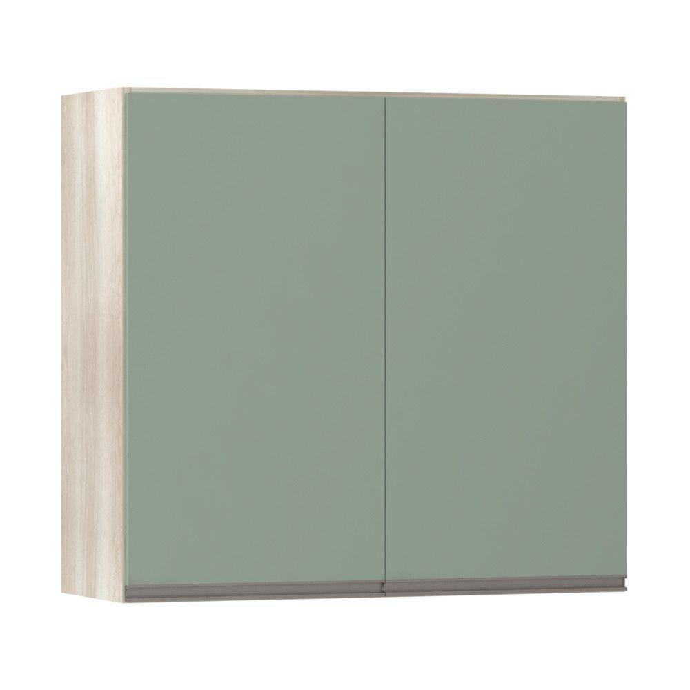 Armário Luciane 80cm 2 Portas Luci Legno Crema C/Verde - 1