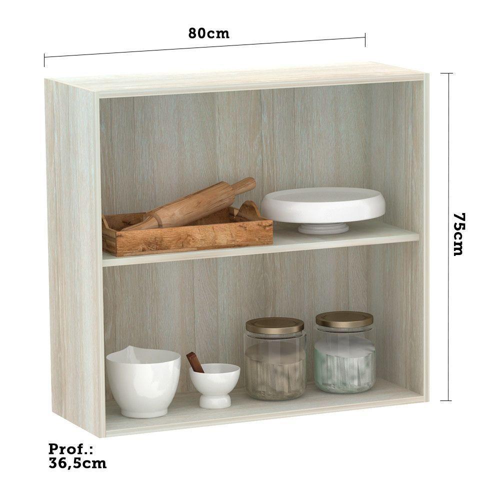 Armário Luciane 80cm 2 Portas Luci Legno Crema C/Verde - 3