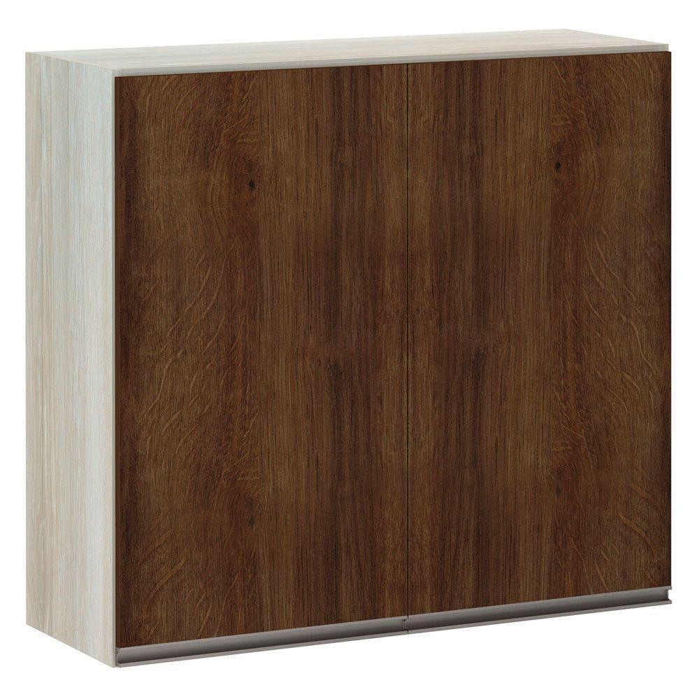 Armário Luciane 80cm 2 Portas Luci Legno Crema C/Nogueira - 1