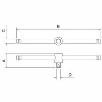 Cabo T Em Aço Cromo Vanádio 20" - Encaixe 3/4" Tramontina - 2