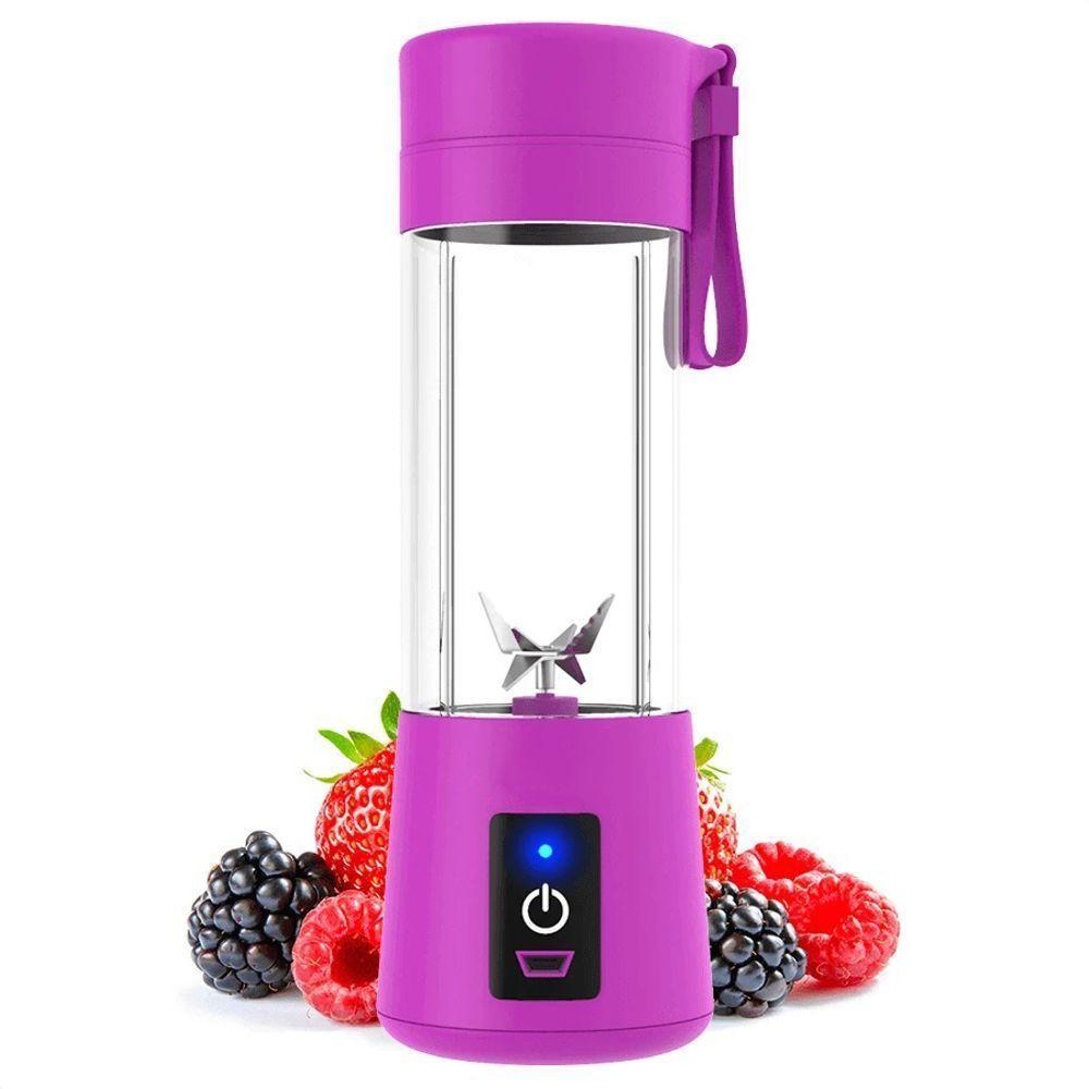 Mini Liquidificador Mixer Juice Cup Portatil 320ml Usb 6 Lâminas - Juicer - Roxo - 1