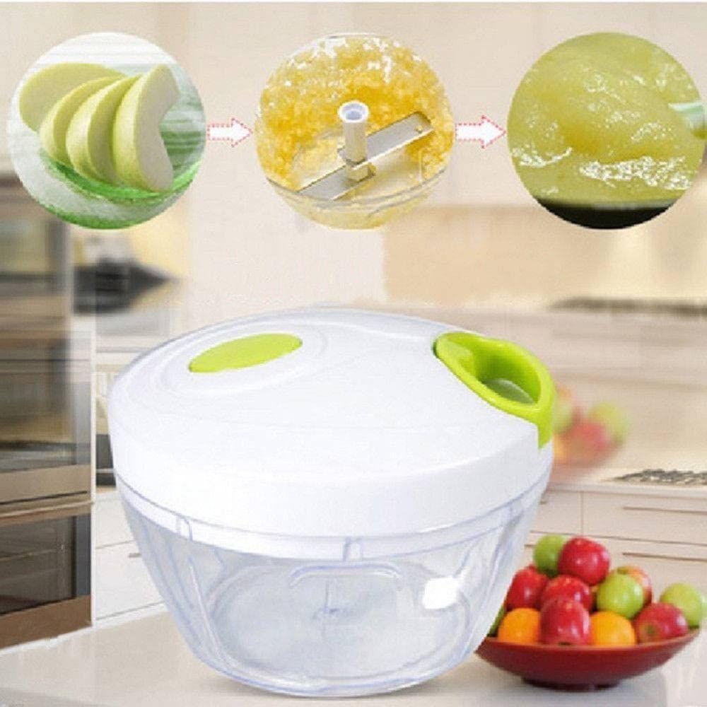 Mini Processador De Alimentos Triturador Branco Com Verde - 2