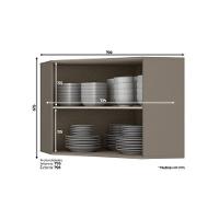 Módulo Cozinha Henn Connect Armário Canto Oblíquo  2 Portas Duna/Cristal - 4