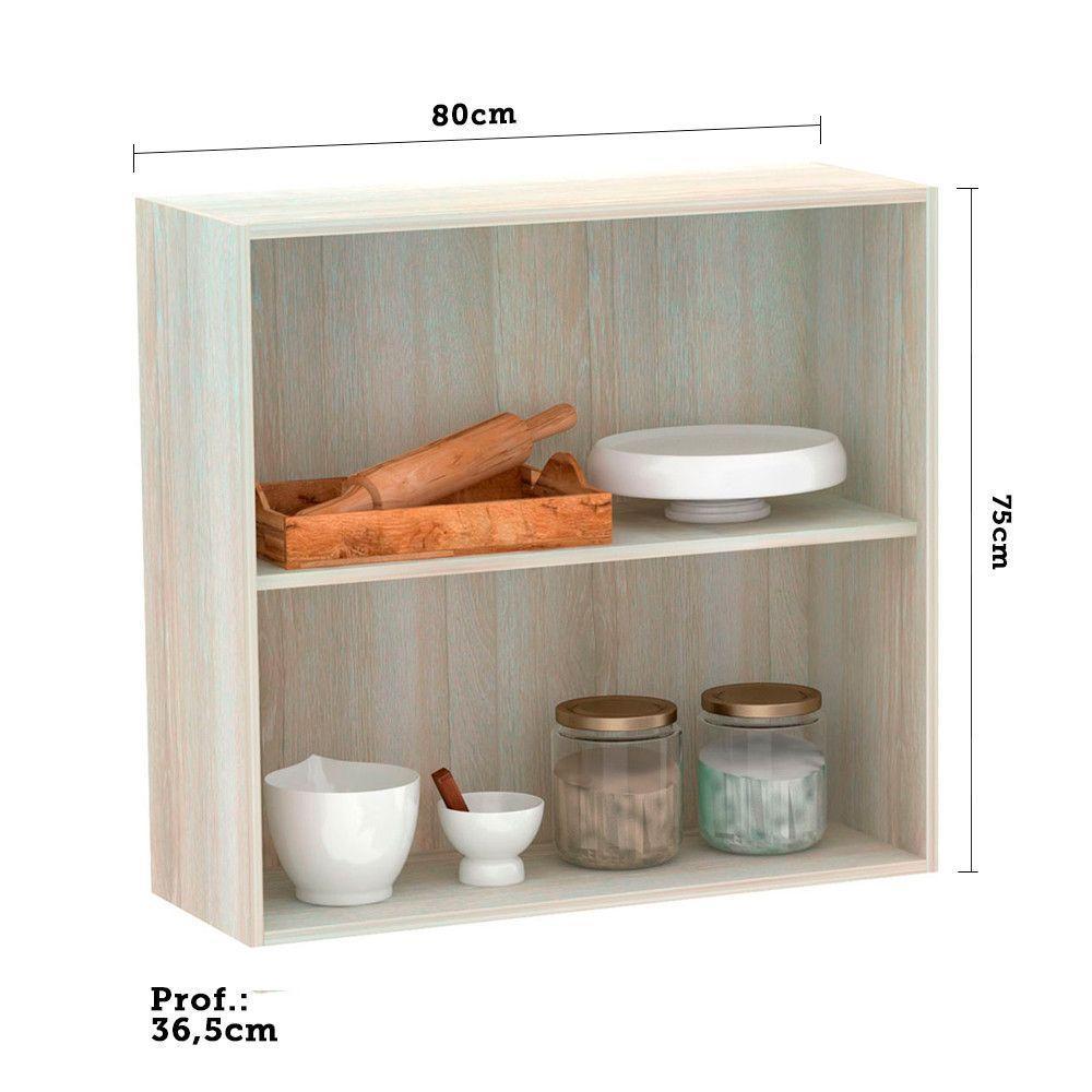 Armário Luciane 80cm 2 Portas Lis Legno Crema C/Verde Jade - 3