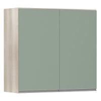 Armário Luciane 80cm 2 Portas Lis Legno Crema C/Verde Jade - 1