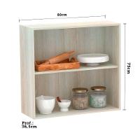 Armário Luciane 80cm 2 Portas Lis Legno Crema C/Branco - 3