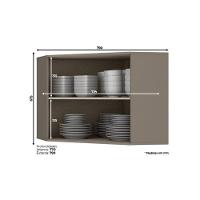 Módulo Cozinha Henn Connect Armário Canto Oblíquo  c/ 2 Portas Duna/Cristal - 3