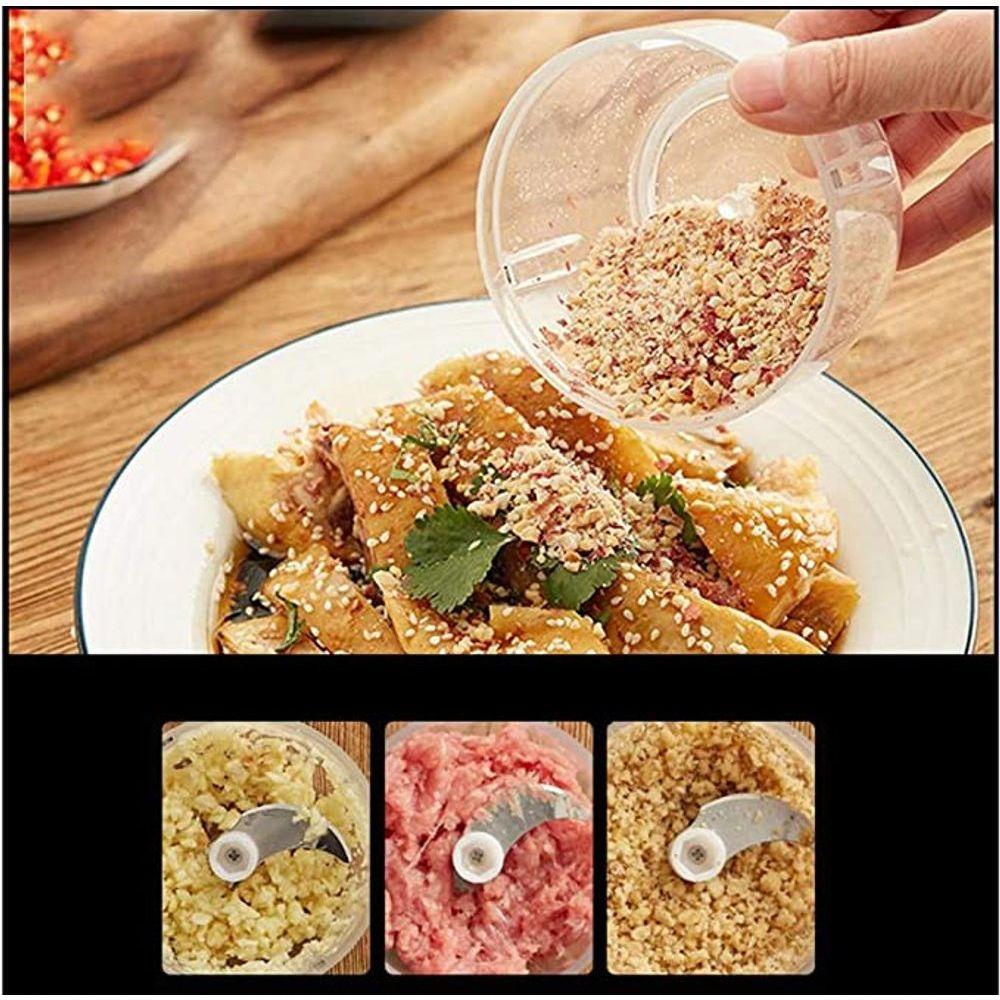 Mini Processador Triturador De Alimentos Elétrico C/lâminas Usb Recarregável - 2