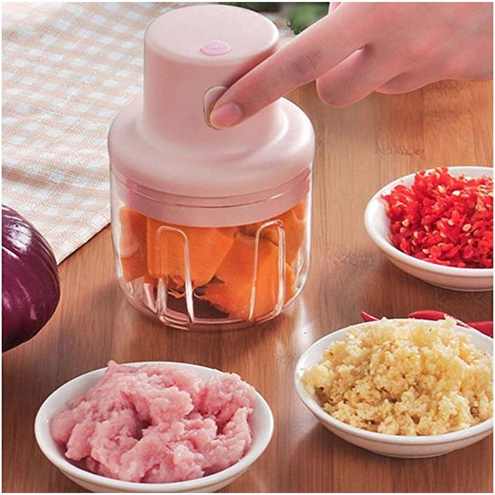 Mini Processador Triturador De Alimentos Elétrico C/lâminas Usb Recarregável - 4