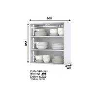 Módulo Cozinha Henn Americana Armário  2 Portas de Vidro Branco - 2