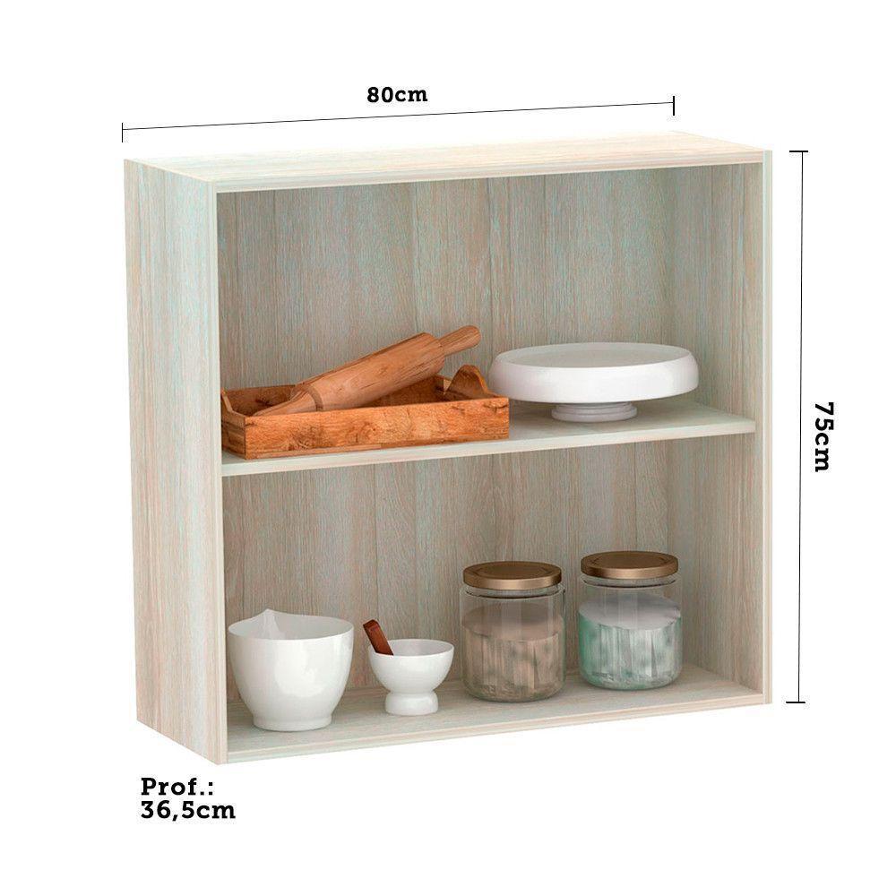 Armário Luciane 80cm 2 Portas Lis Legno Crema C/Concreto - 3