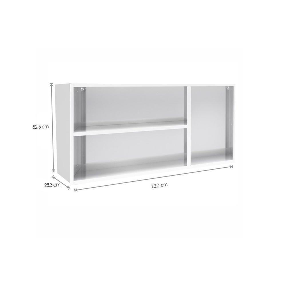 Módulo Cozinha Bertolini Origens Armário  7009 3 Portas c/Vidro Branco/Areia - 4