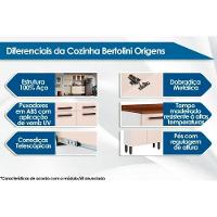 Módulo Cozinha Bertolini Origens Armário  7009 3 Portas c/Vidro Branco/Areia - 2