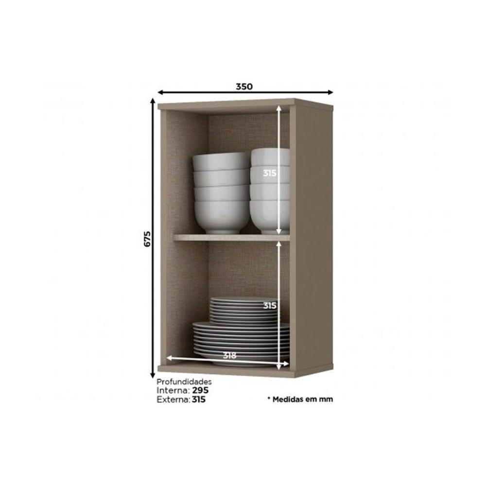 Armário De Cozinha Modulado Connect 1 Porta 35cm Off White - Henn - 4