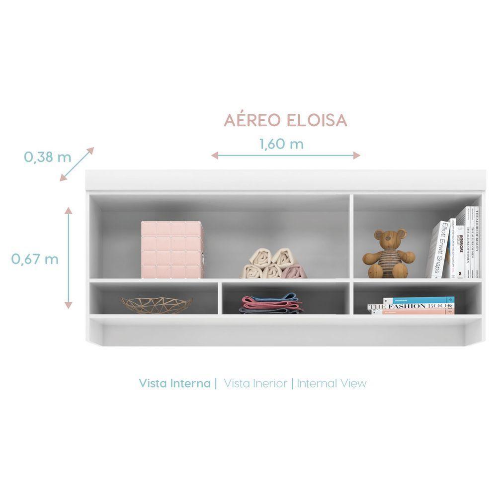 Módulo Aéreo Com 1 Porta E 4 Gavetas Eloisa Cor Branco Phoenix Baby - 3