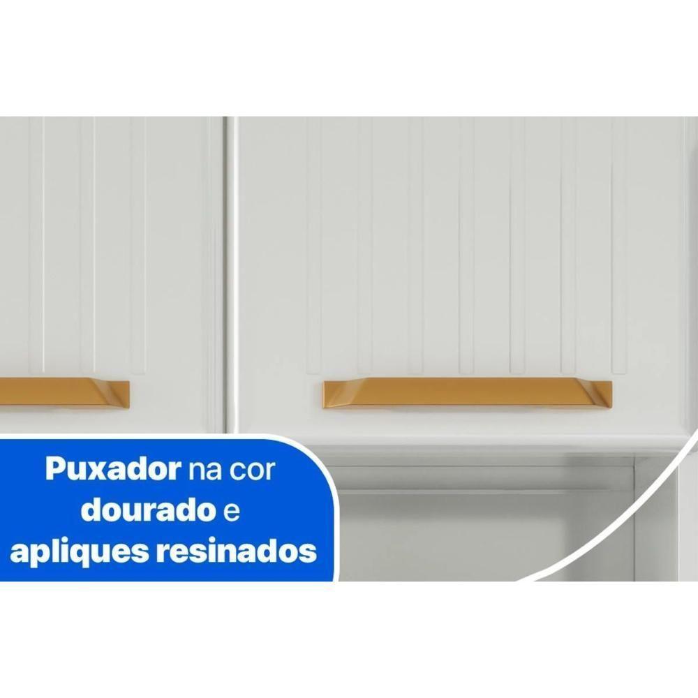 Armário Aéreo Cozinha Modulado Diamante Smart c/ 6 Portas e 1 Gaveta 105cm Branco - Telasul - 5