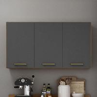 Armário Aéreo 120 Cm 3 Portas São Luis Valdemóveis Cinamomo/grafite - 1