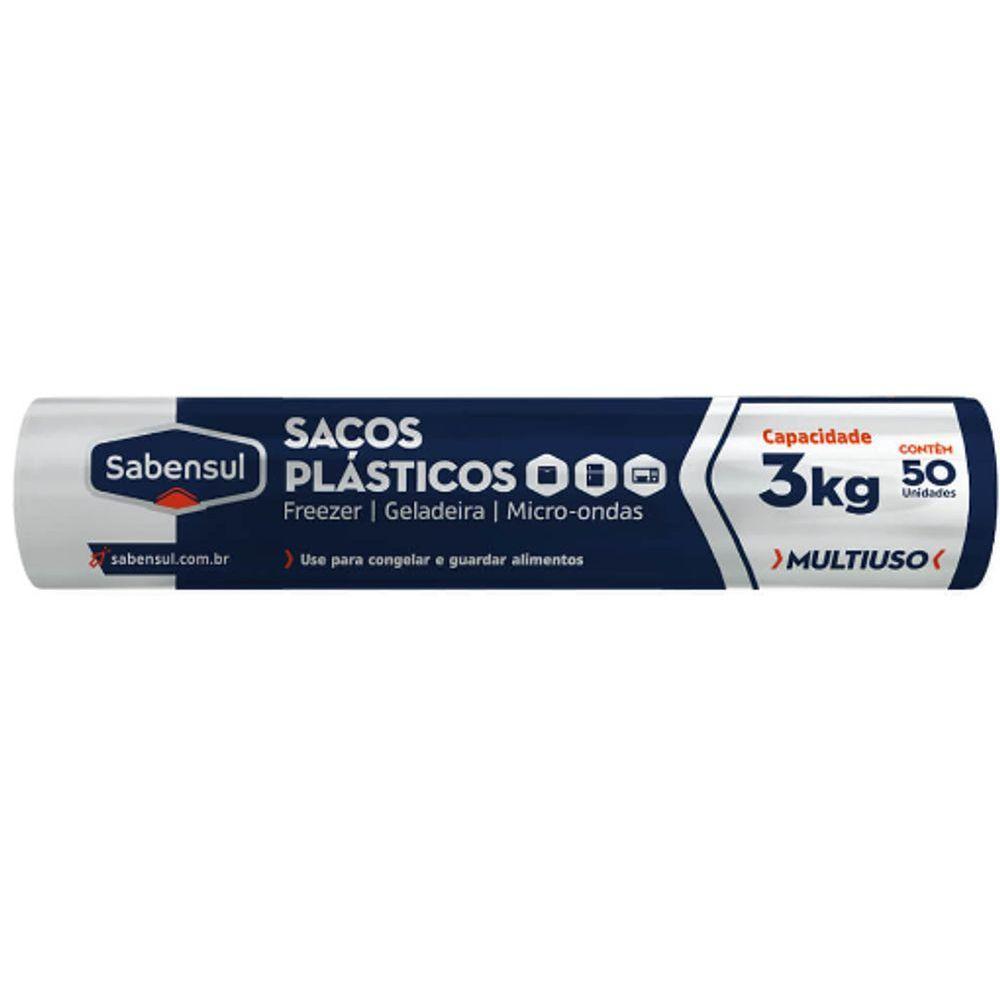 Sacos Plásticos Para Freezer 2 À 5Kg - 50Uni 3Kg - 1
