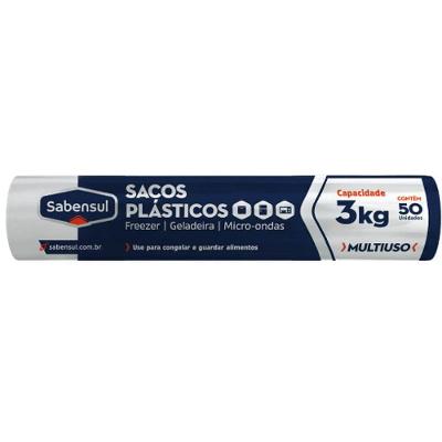 Sacos Plásticos Para Freezer 2 À 5Kg - 50Uni 3Kg