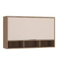 Armário Aéreo De Cozinha 120cm 1 Porta Basculante Com Nichos Aspen Luciane Móveis Vanilla/beige - 1