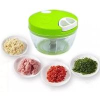 Triturador Alho Manual Processador Picador Fatiador Legumes P - 1