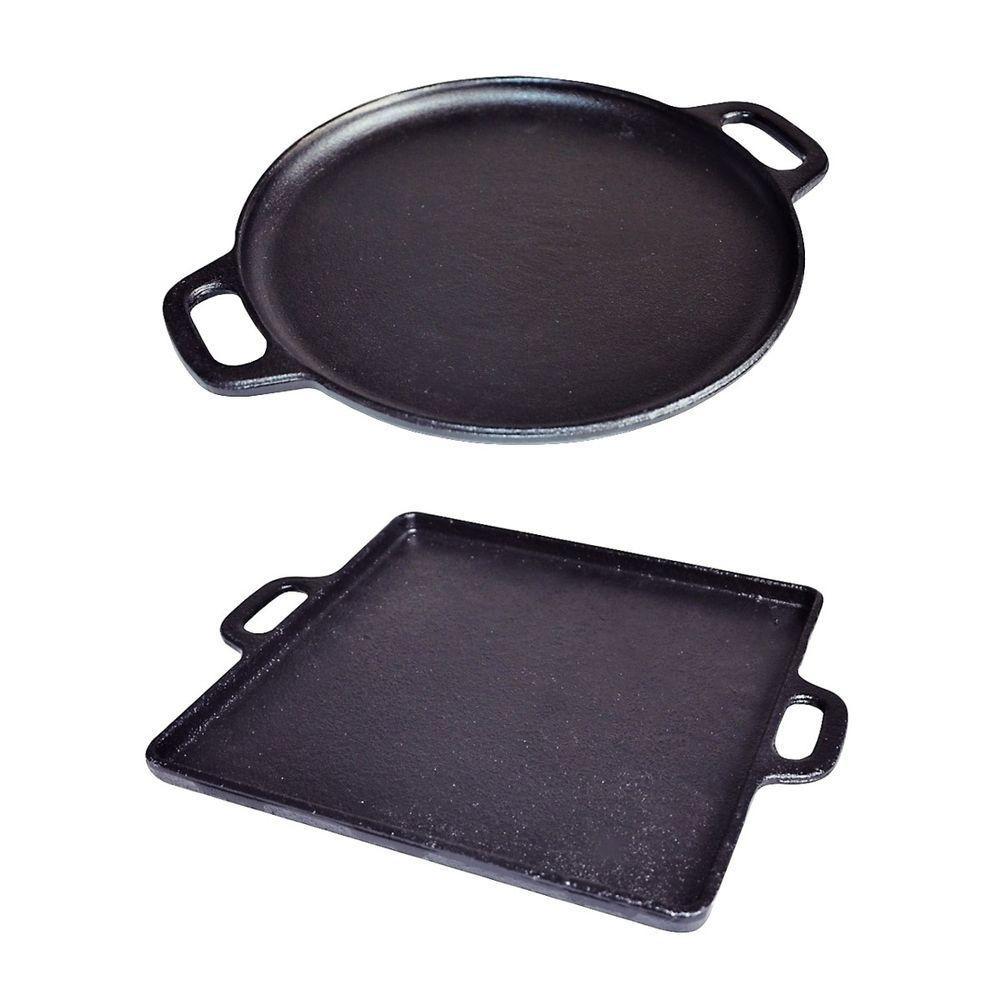 Kit 2 Bifeteira E Alça Ferro Lisa Redonda E Quadrada 30Cm. - 1